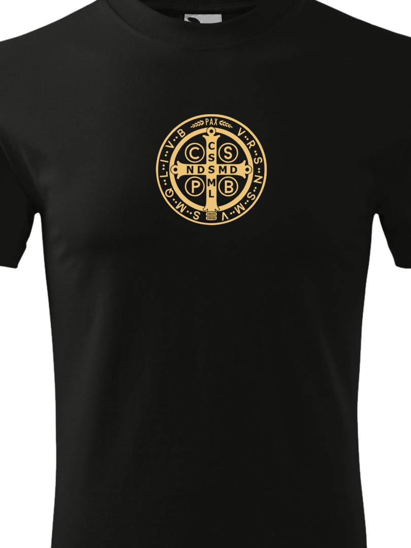Kresťanské tričko s benediktínskym krížom