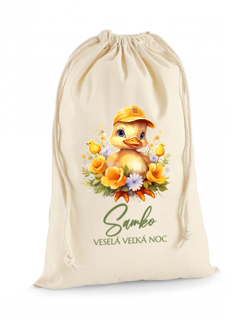 Bavlnené vrecúško na Veľkú noc s menom