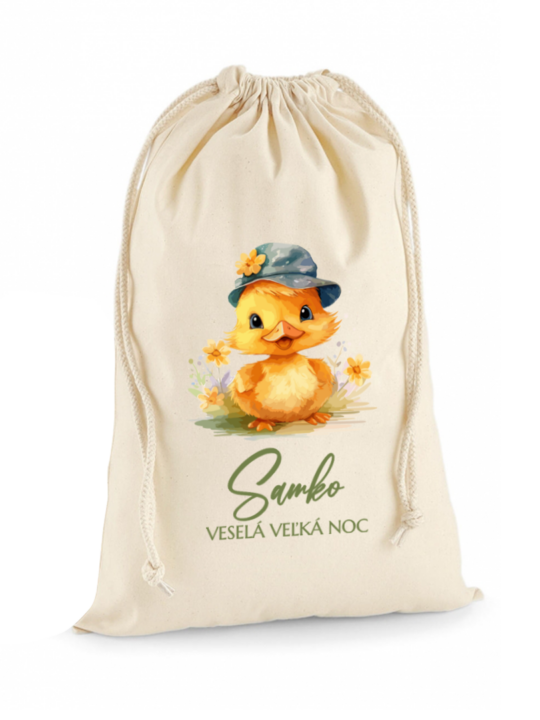 Bavlnené vrecúško na Veľkú noc s menom